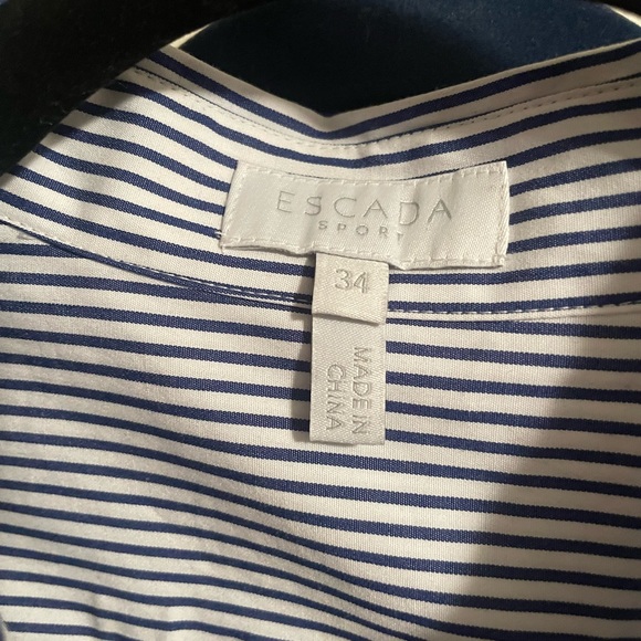 Navy and white stripe Escada Sport blouse - Picture 4 of 4
